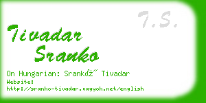 tivadar sranko business card